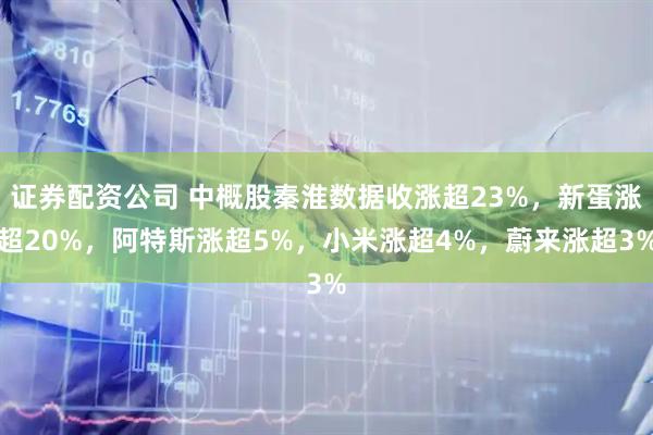 证券配资公司 中概股秦淮数据收涨超23%，新蛋涨超20%，阿特斯涨超5%，小米涨超4%，蔚来涨超3%